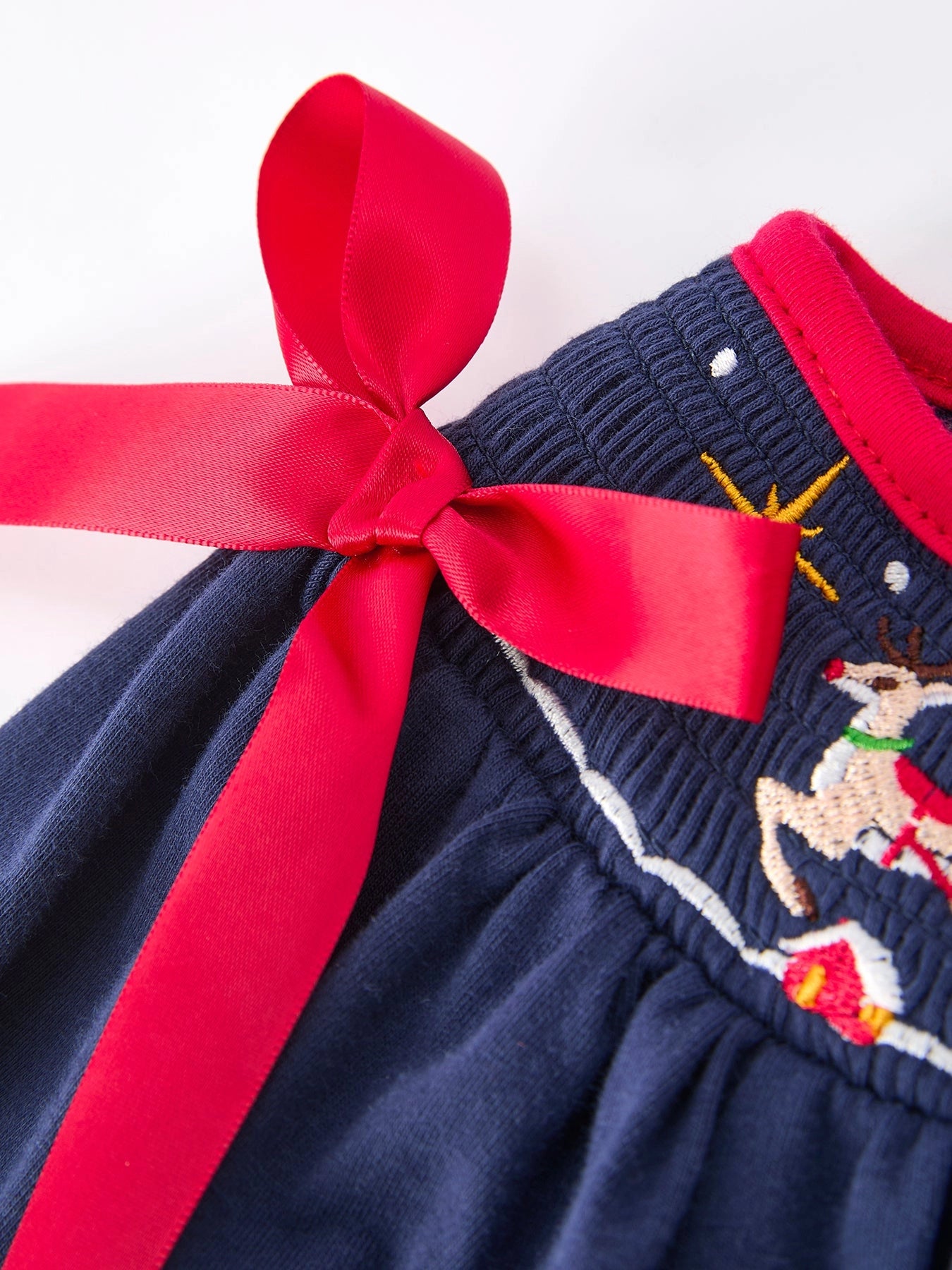 Christmas Dress: Navy with Santa Sleigh