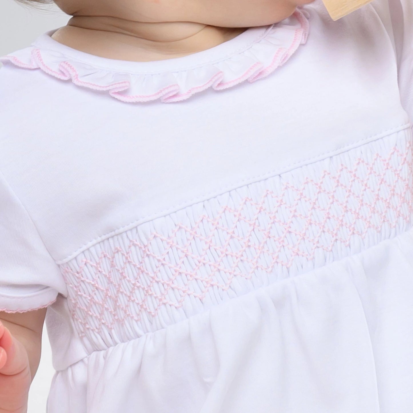 Essentials Solid Smocked Bubble