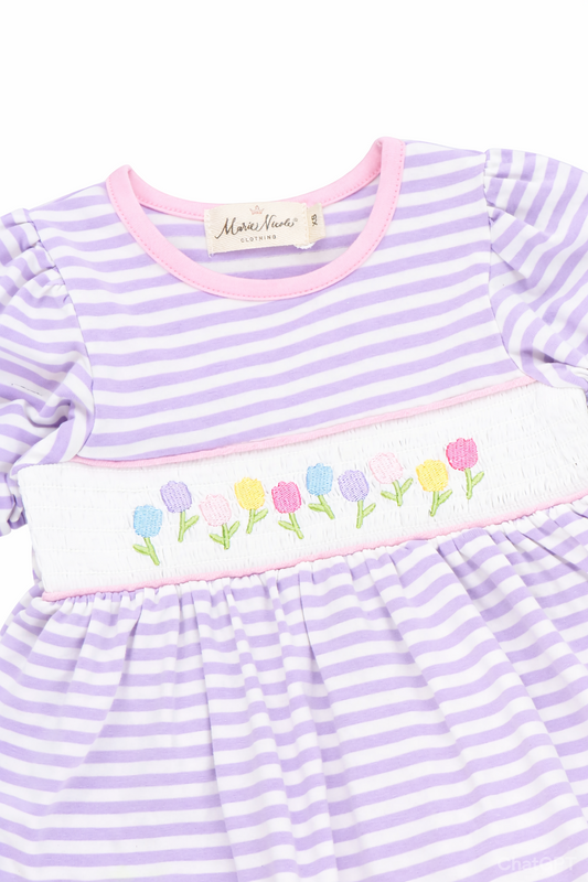 Spring Blossoms Smocked Ruffle Outfit