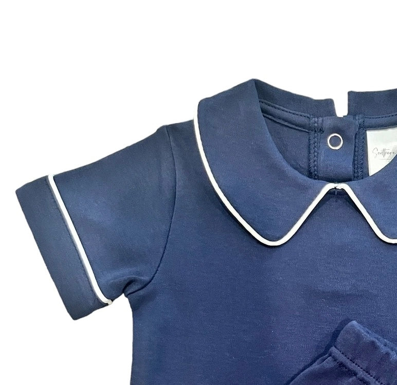 Monogrammed Piping Collar Set