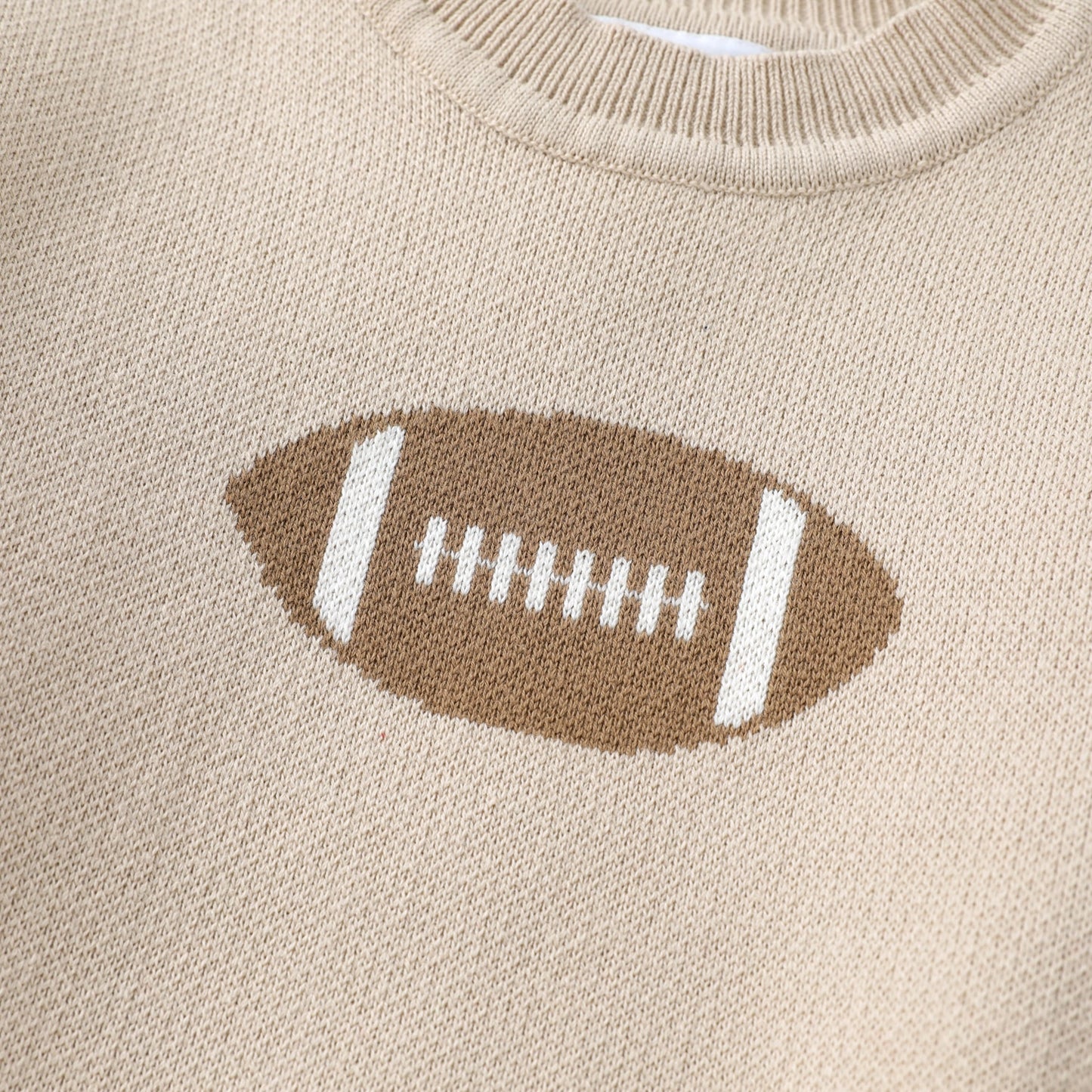Beige Football Sweater