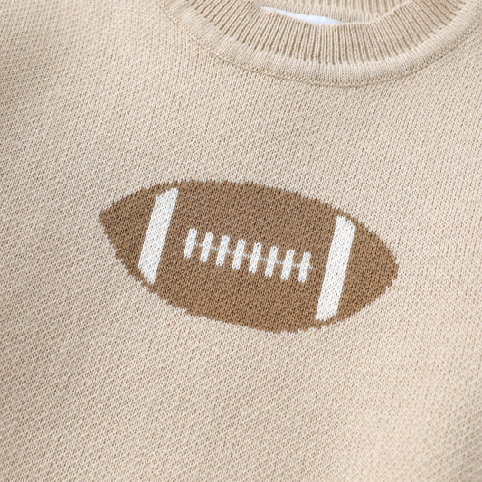 Beige Football Sweater