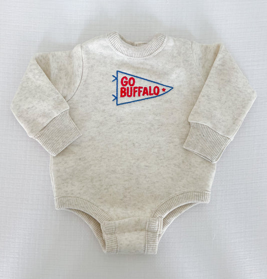 "Go Buffalo" Pennant Onesie Sweatshirt - Heathered