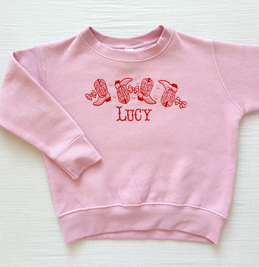 Cowboy Boots Monogrammed Sweatshirt