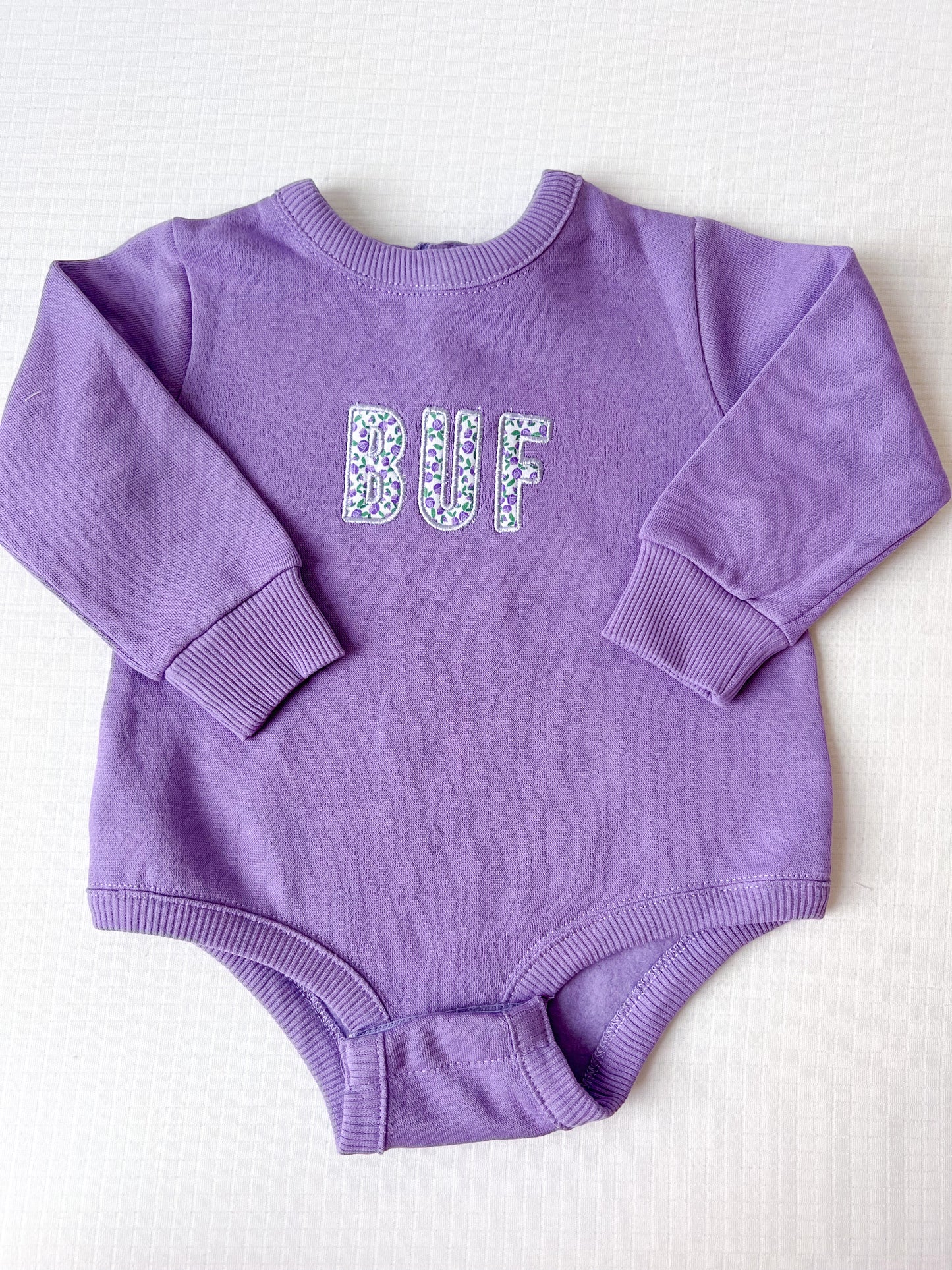 Spring BUF Applique Onesie - Purple