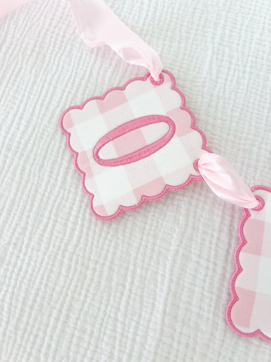 Pink Gingham High Chair Sign