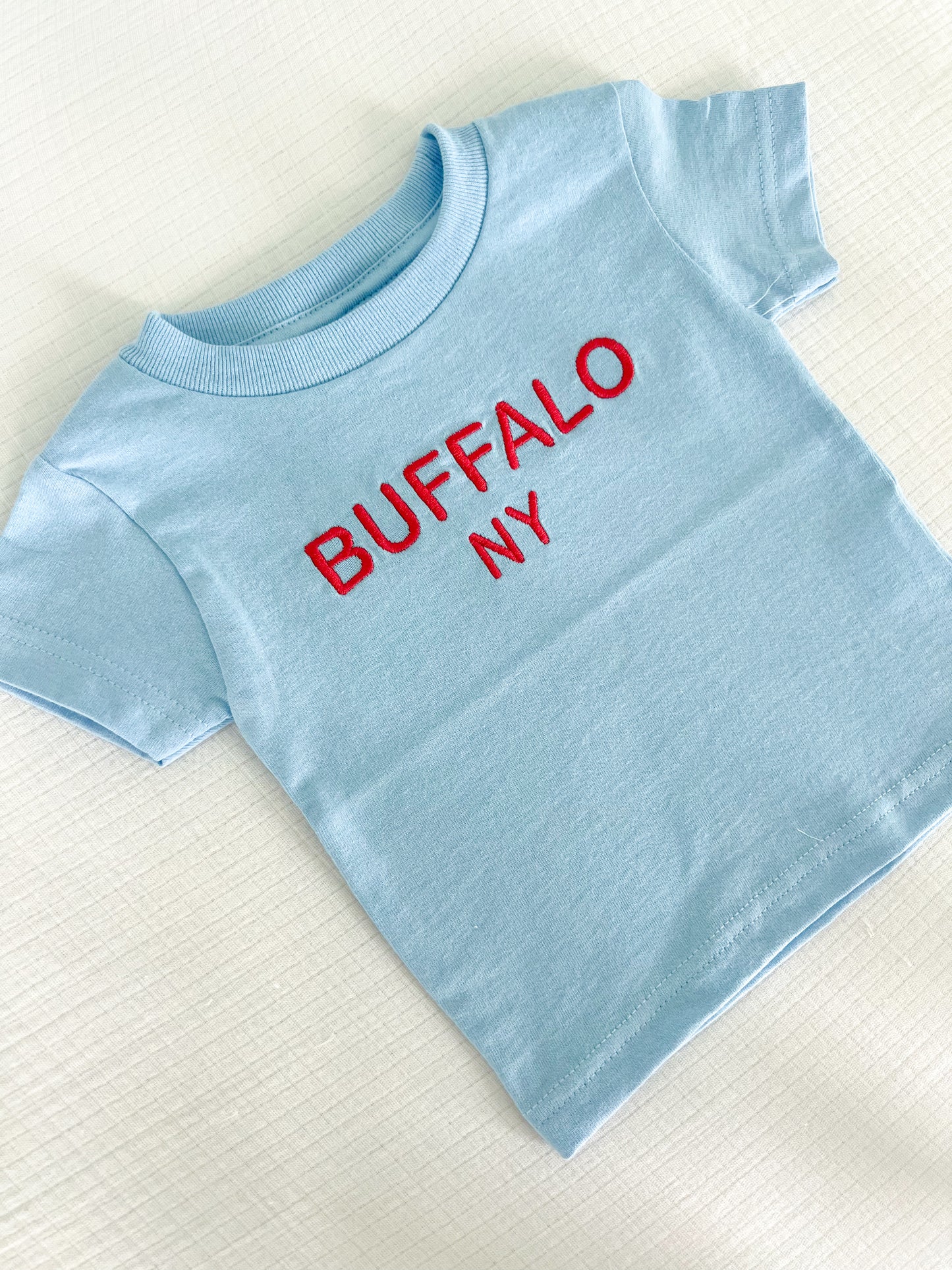 Buffalo Embroidered T Shirt - Blue