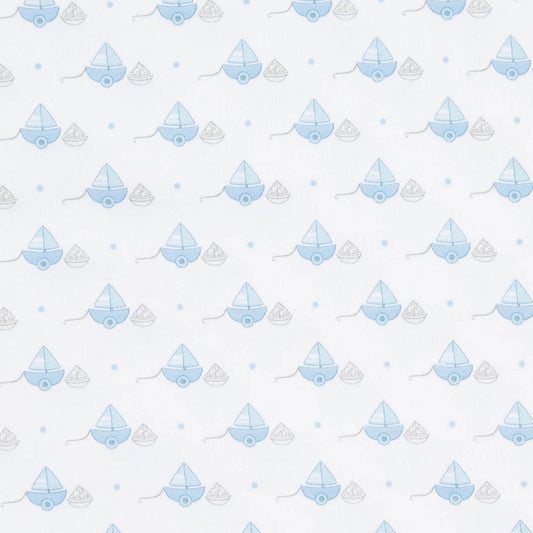 100% Pima Cotton Sailboat Print Footie