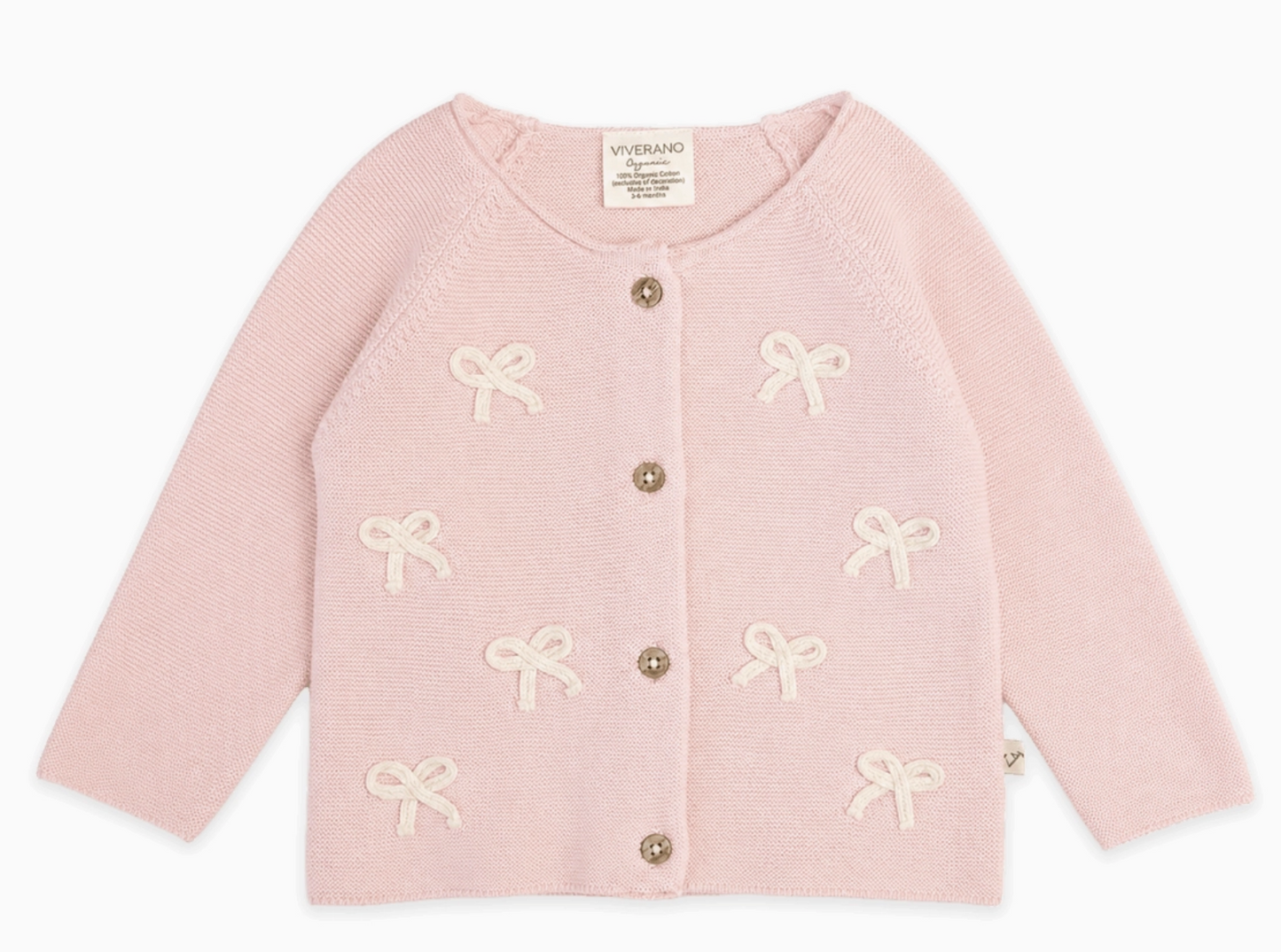 Bow Sweater Knit Baby Button Cardigan