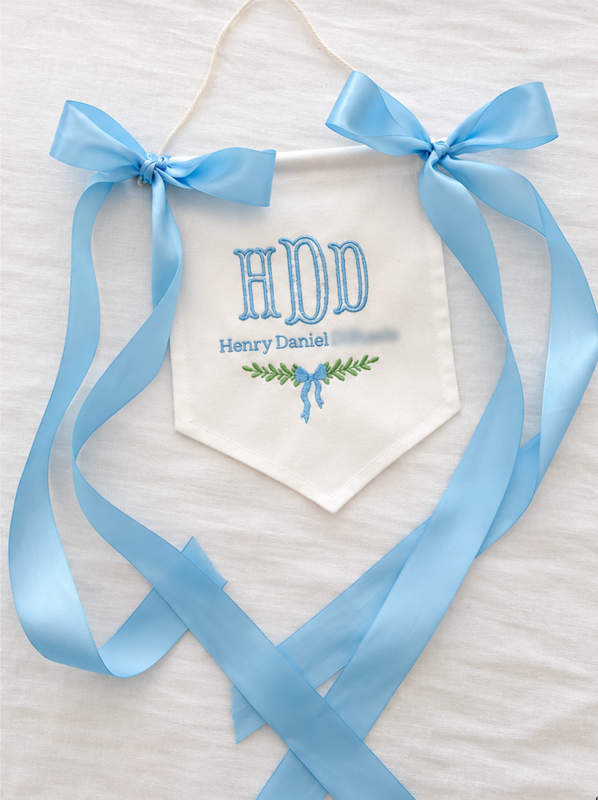 Monogrammed Name Banner - Blue