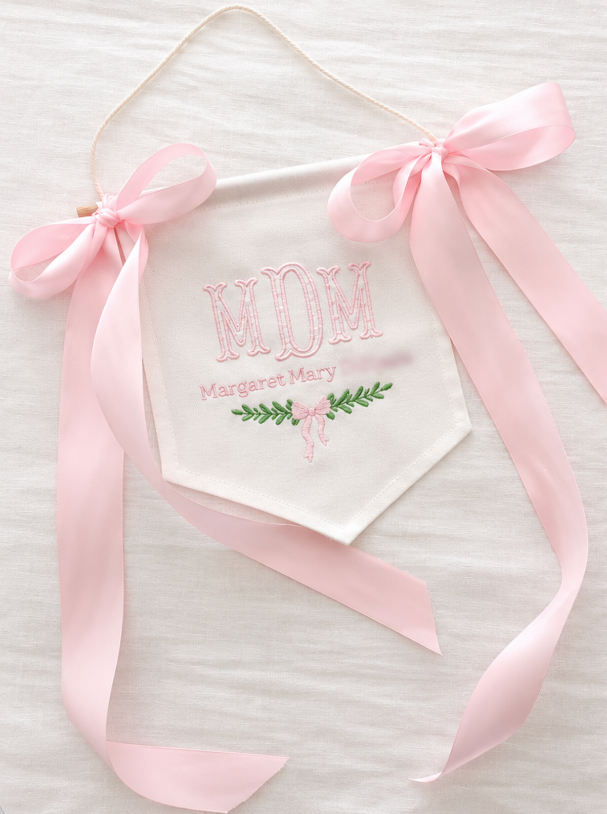 Monogrammed Name Banner - Pink