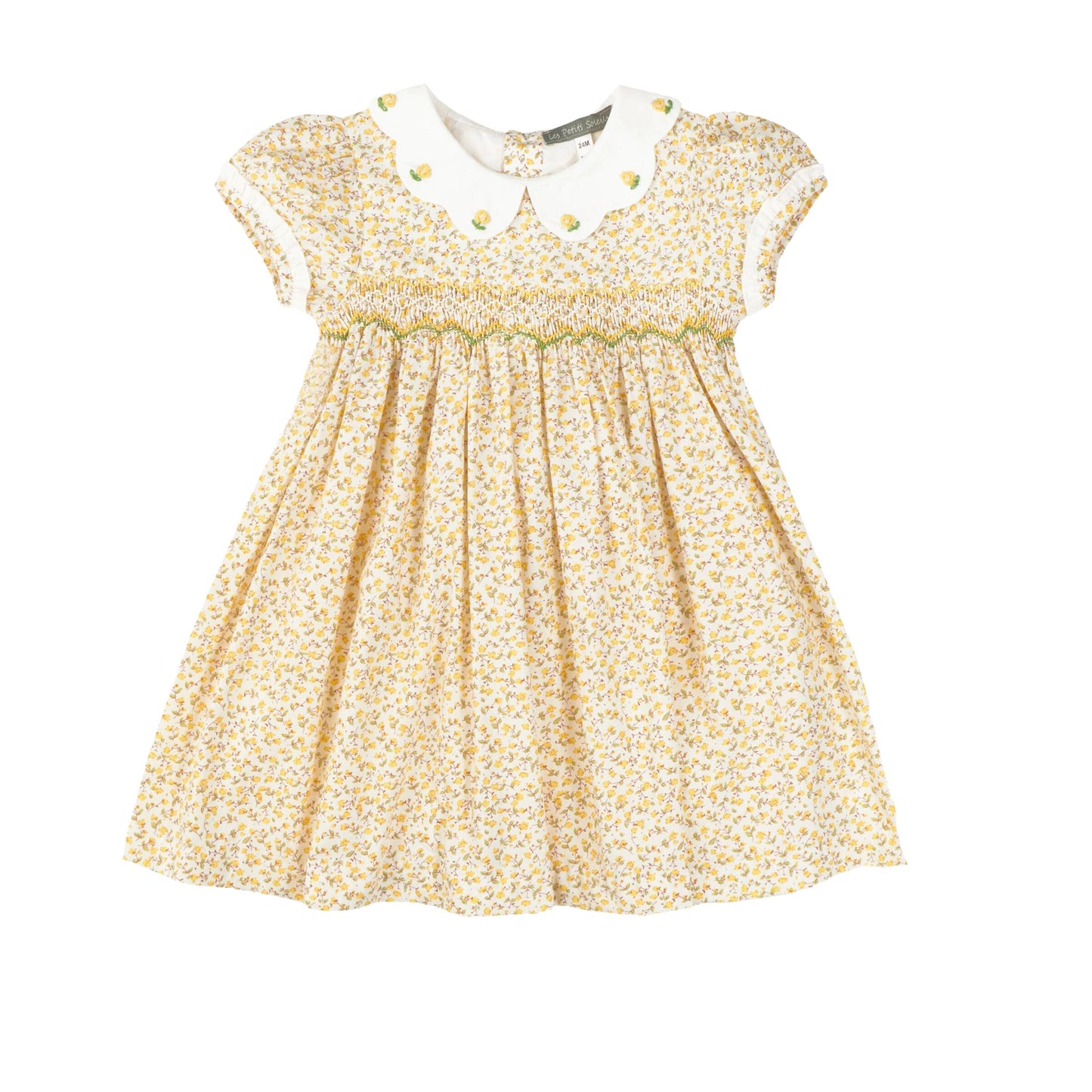 Yellow Floral Smocked Dress