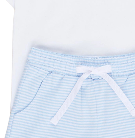 Classic Baby Blue Striped Outfit