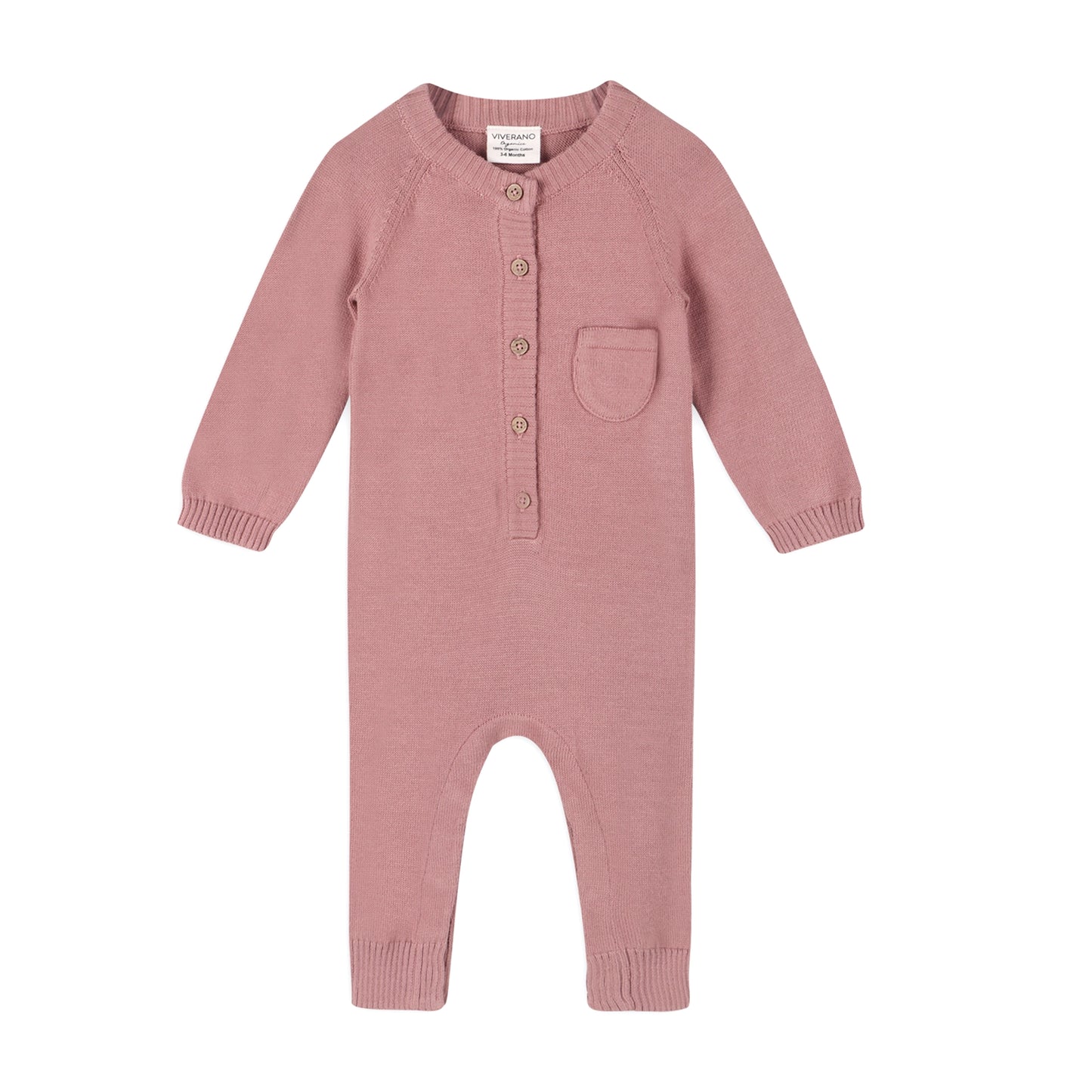 Classic Button & Pocket Sweater Knit Baby Jumpsuit (Organic)