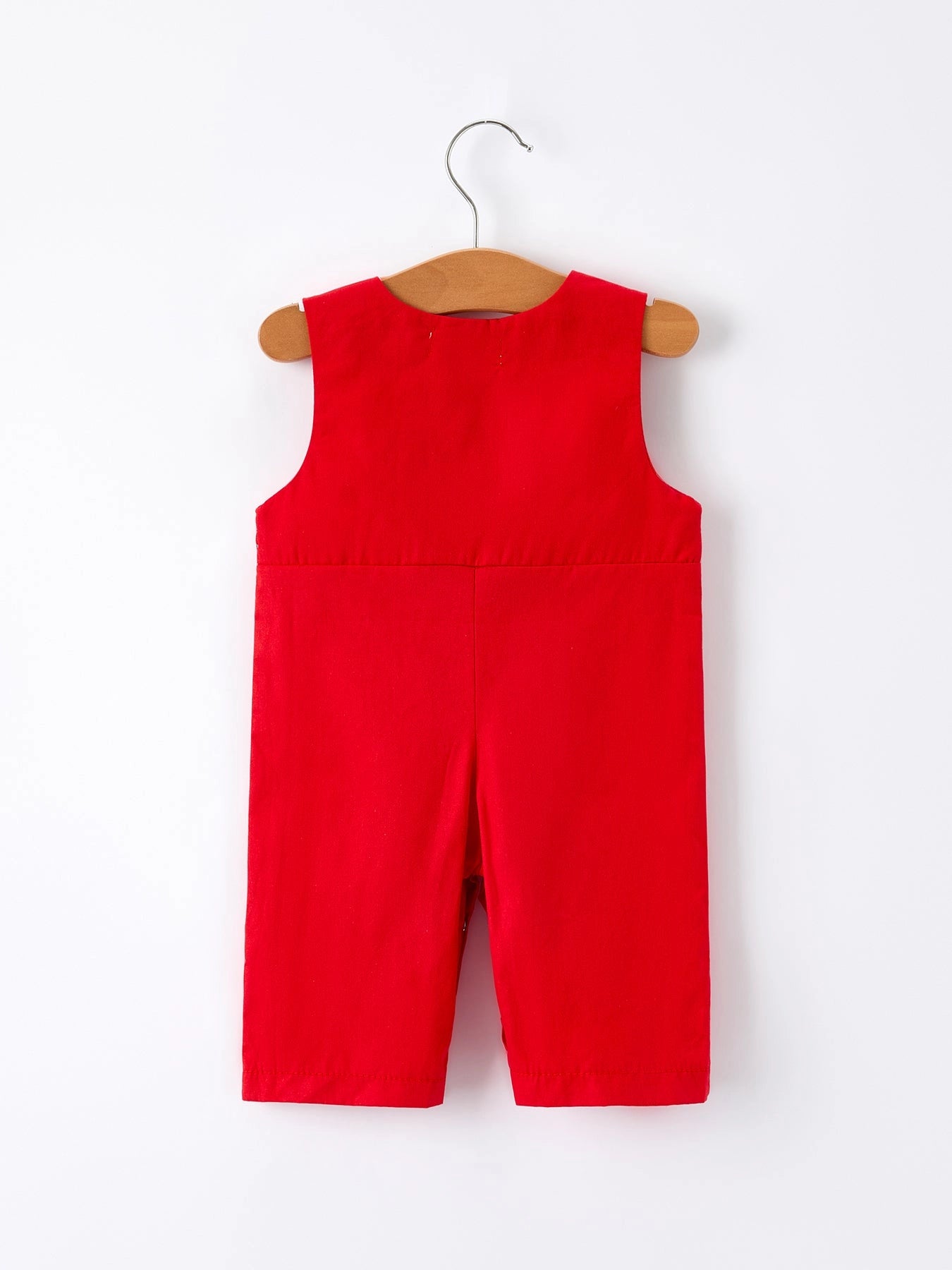 Christmas Gingerbread Embroidery Red Baby Boy Romper with Bow