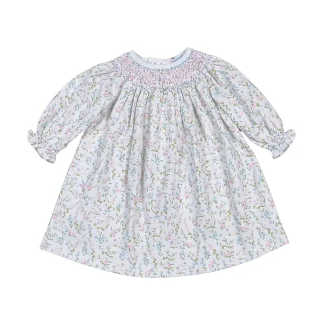 Vivian Floral Pima Hand Smocked Bishop Dress