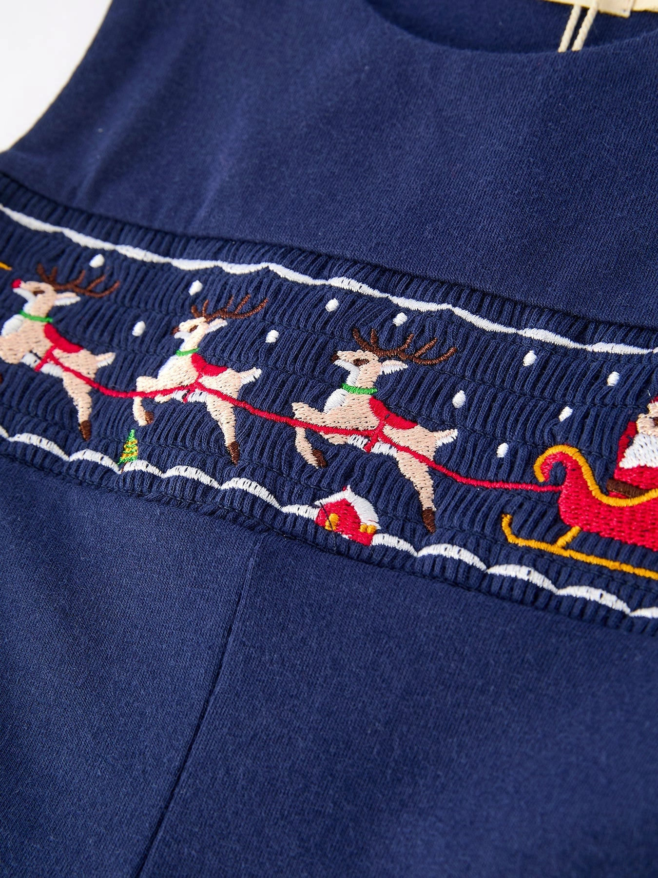 Christmas Boys Romper: Navy with Santa Sleigh