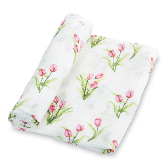 Tulip Garden Baby Muslin Swaddle Blanket