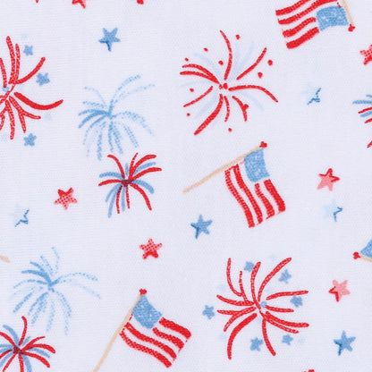 A Sparkly Fourth Print Zip Footie