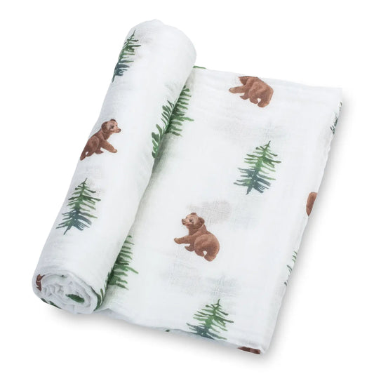 Baby Bear Muslin Swaddle Blanket