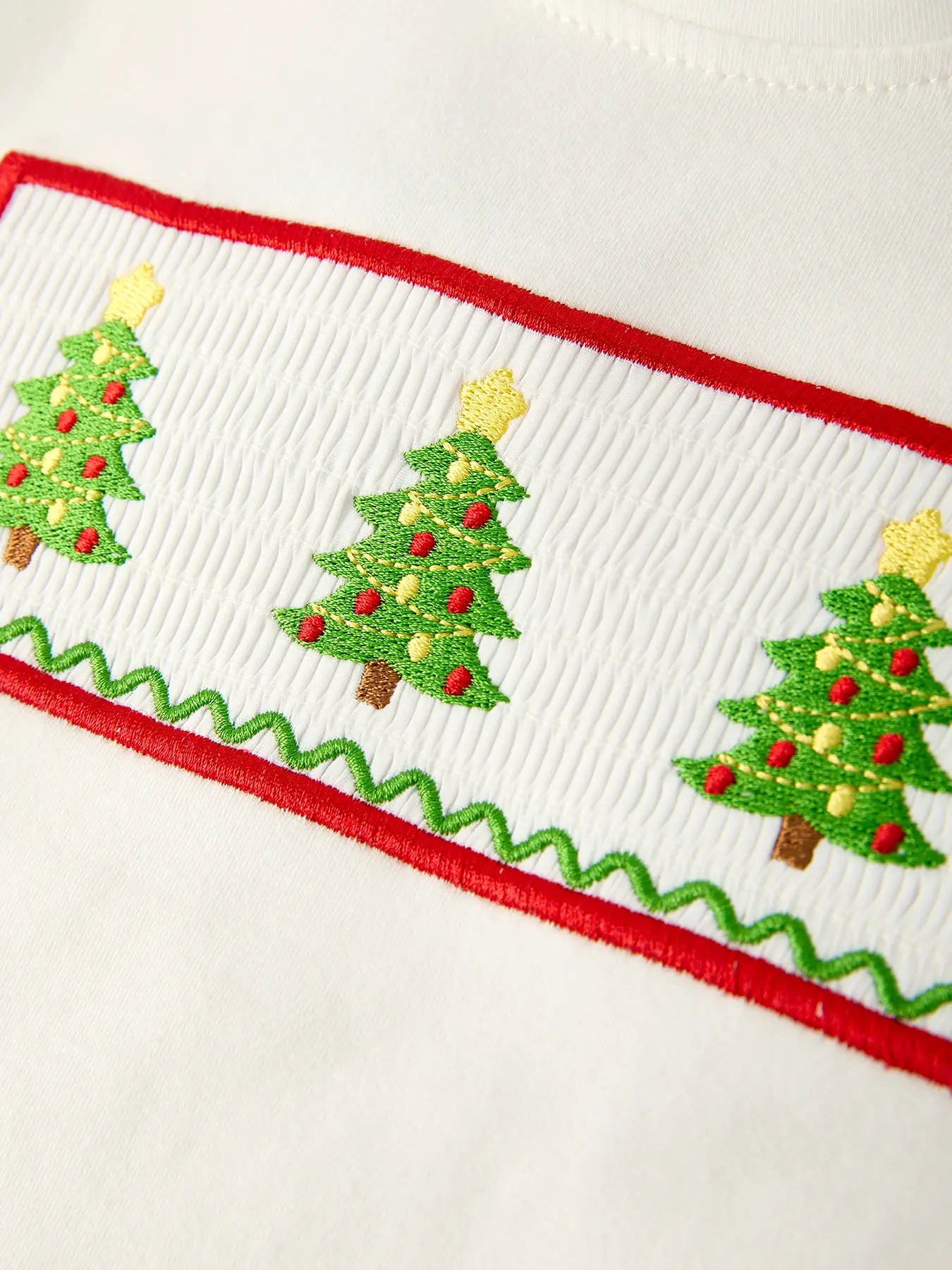 Christmas Tree Smocking Embroidered Outfit