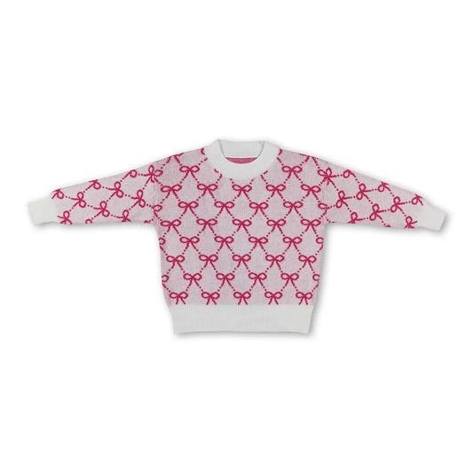Pink Bow Winter Sweater