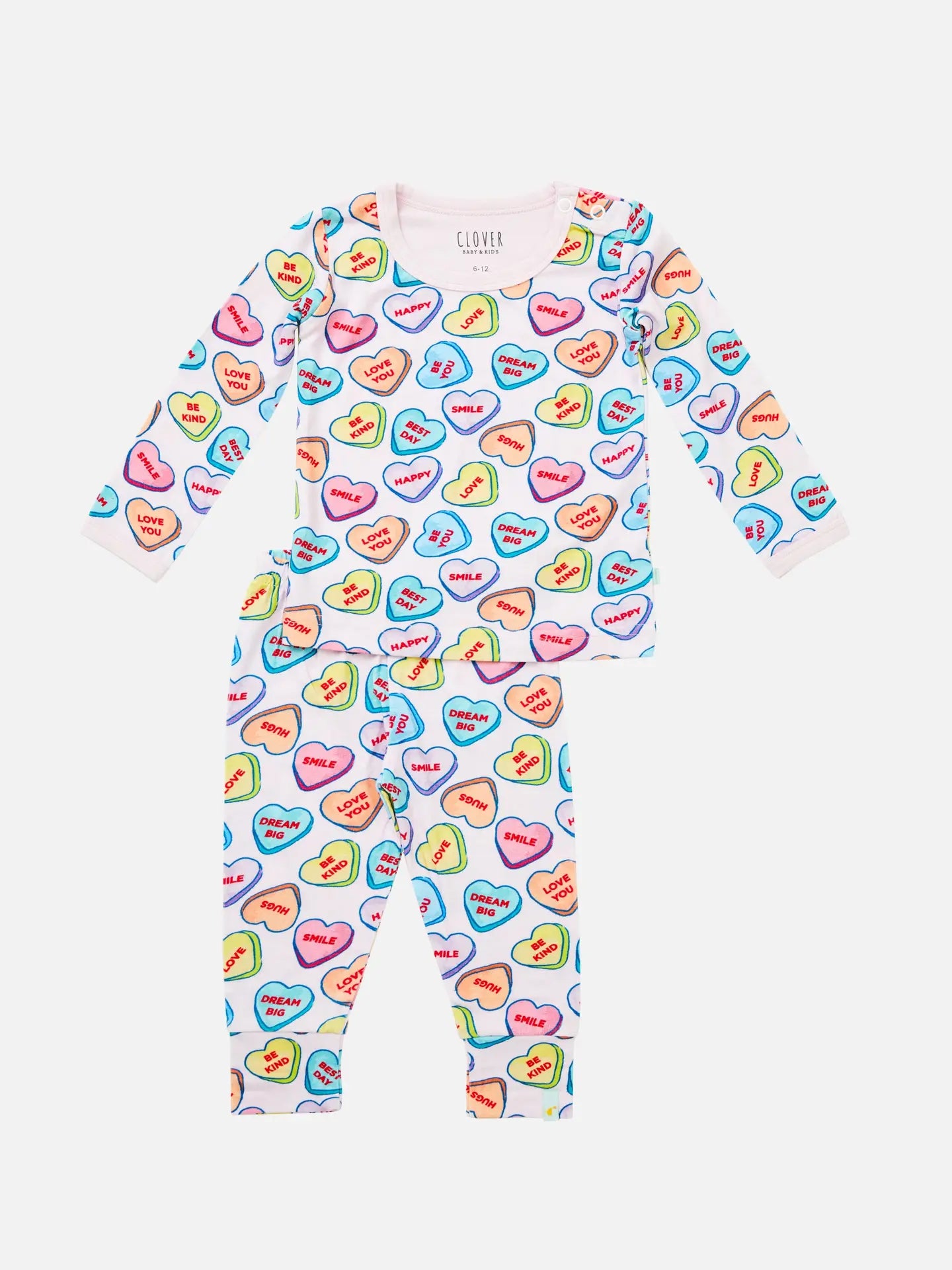 Conversation Hearts Long Sleeve Pajamas