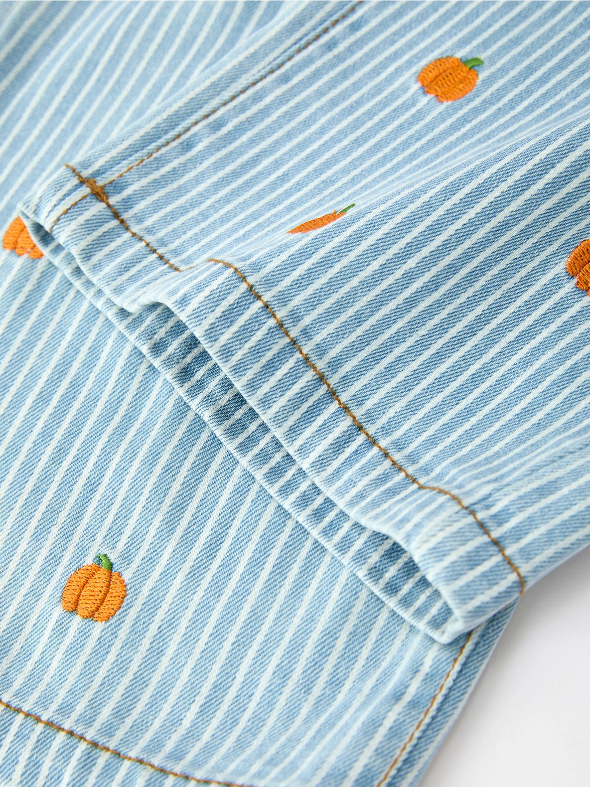 Pumpkin Embroidered Girls Flare Pants