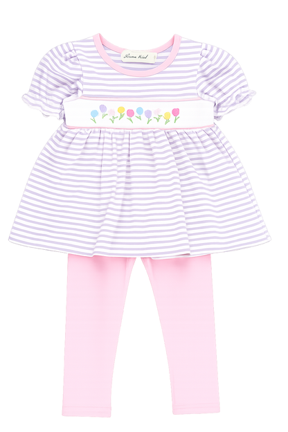 Spring Blossoms Smocked Ruffle Outfit