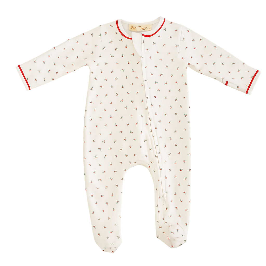 Winter Berries Zip Footie