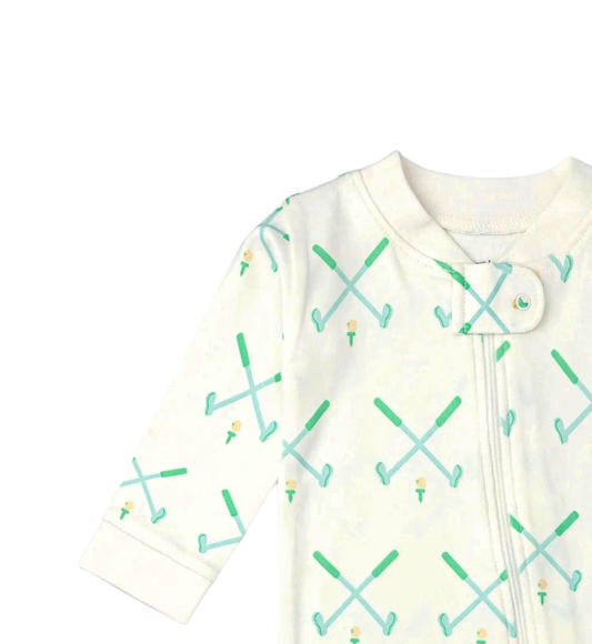 100% Organic Cotton Golf Footies Pajamas