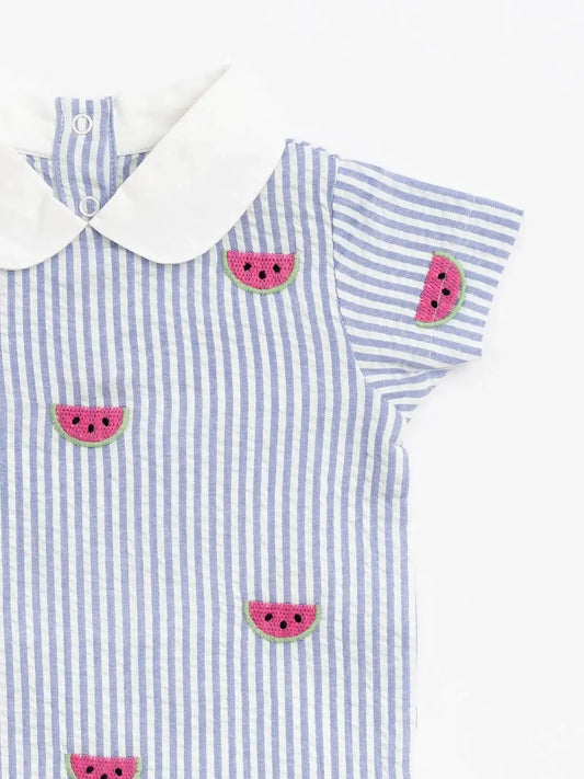 Seersucker Watermelon Romper