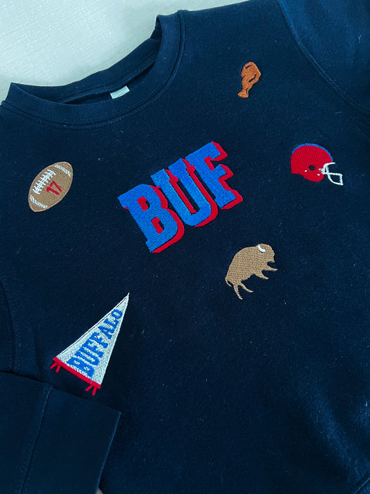 Buffalo Football Icon Embroidered Sweatshirt
