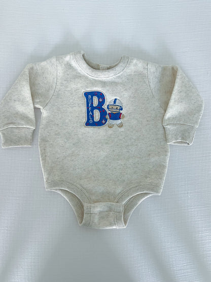 Gingerbread Buffalo Embroidery Onesie Sweatshirt - Heathered