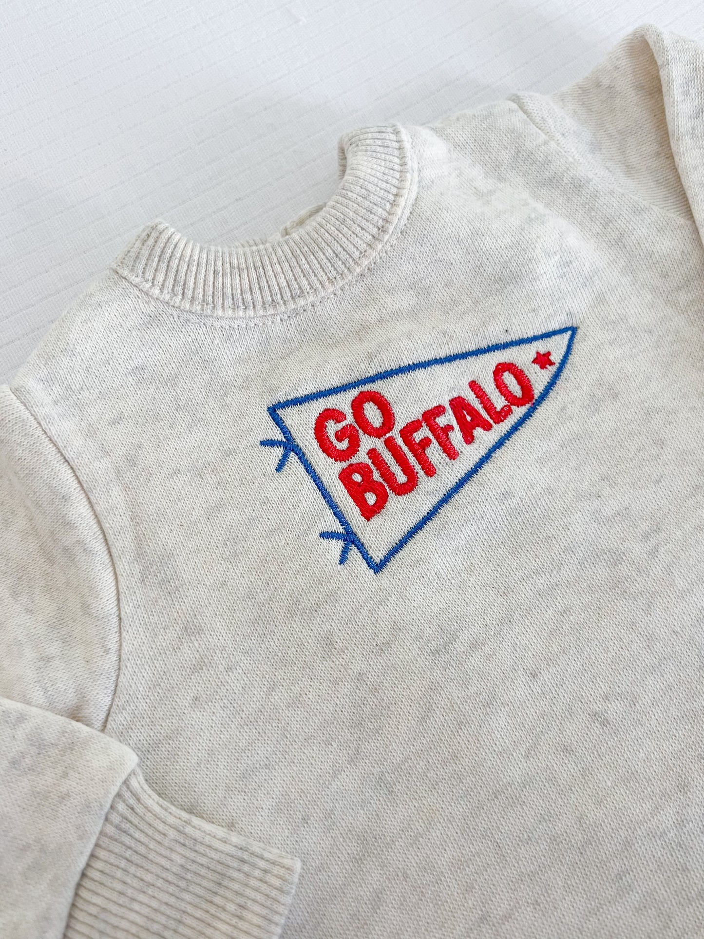 "Go Buffalo" Pennant Onesie Sweatshirt - Heathered
