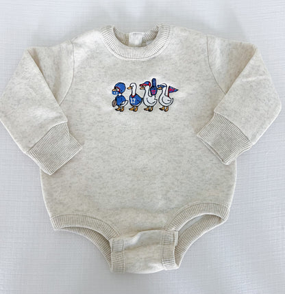 Buffalo Football Geese Embroidered Onesie Sweatshirt - Heathered