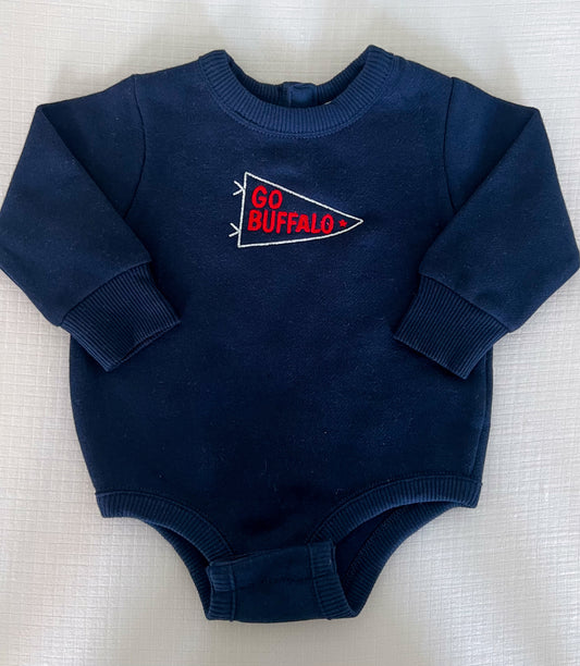 "Go Buffalo" Pennant Onesie Sweatshirt - Navy