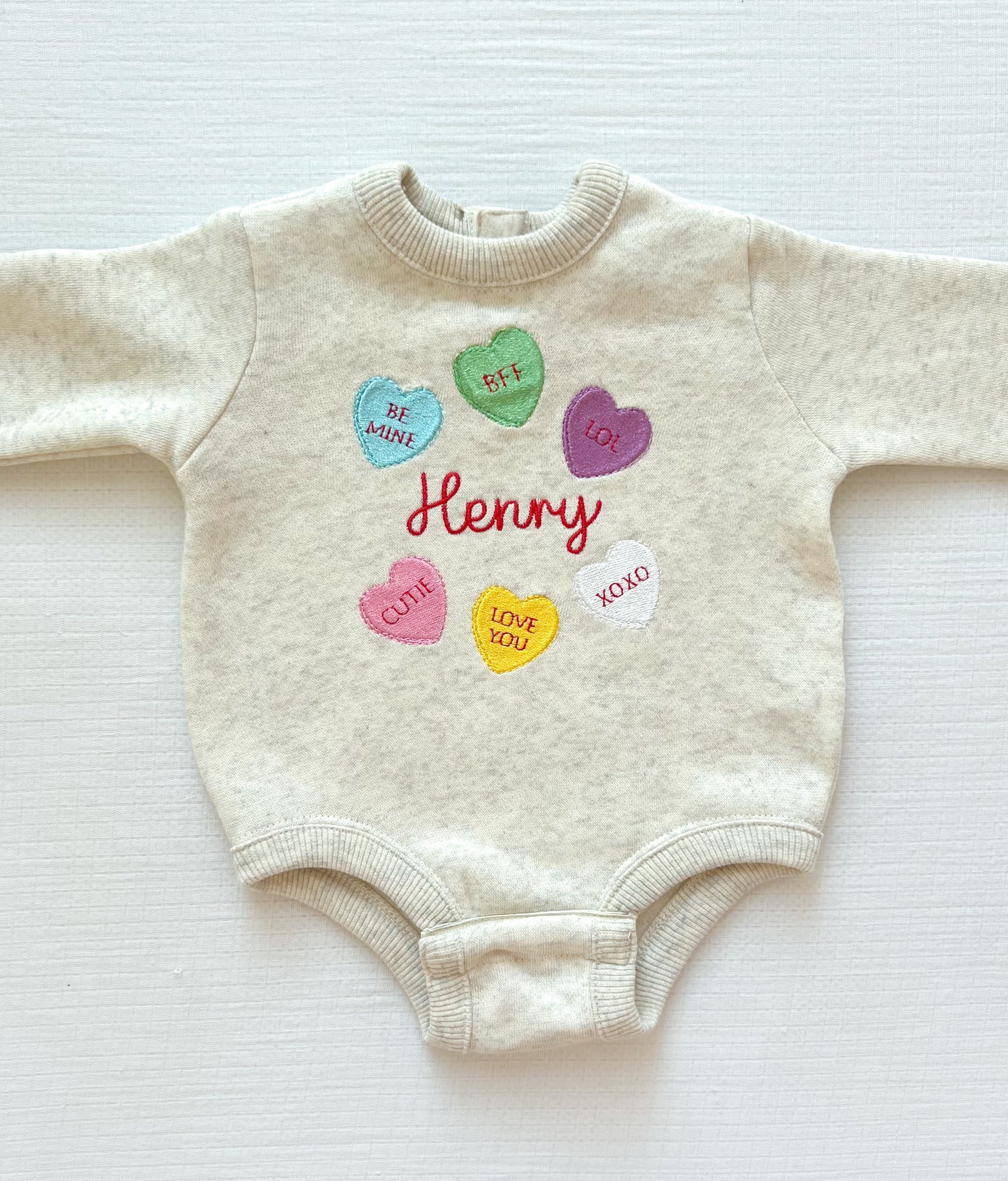 Conversation Hearts Monogrammed Sweatshirt