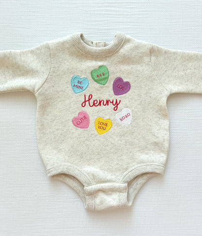 Conversation Hearts Monogrammed Sweatshirt