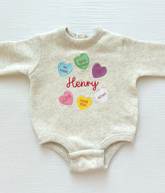 Conversation Hearts Monogrammed Sweatshirt