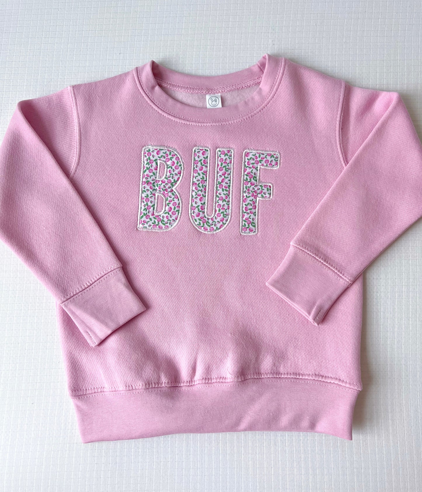 Spring BUF Applique Sweatshirt - Pink