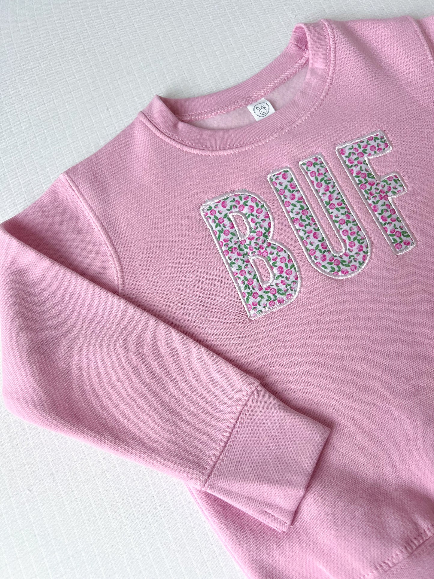 Spring BUF Applique Sweatshirt - Pink