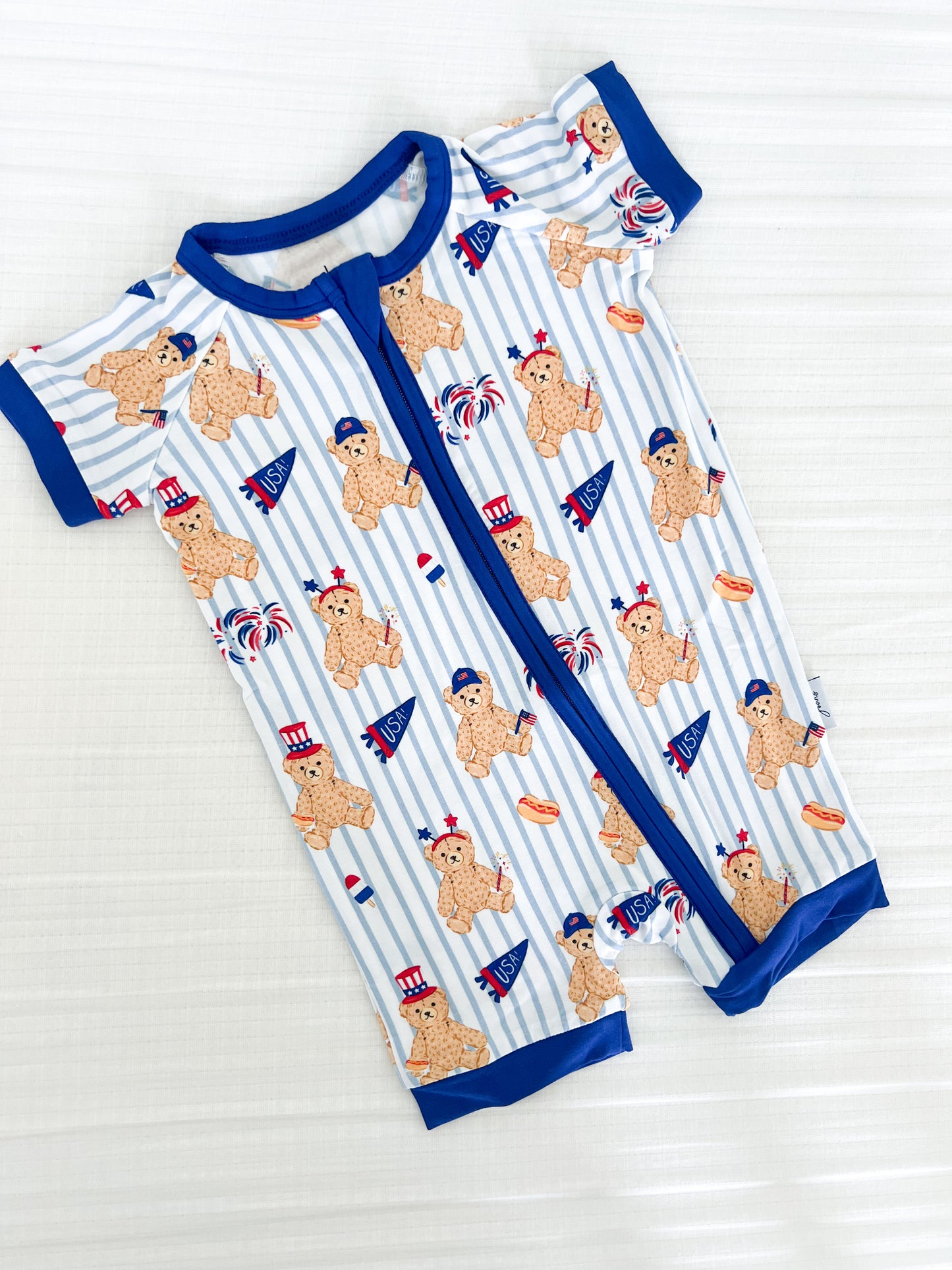 Fourth of July Bear Bamboo Shortie
