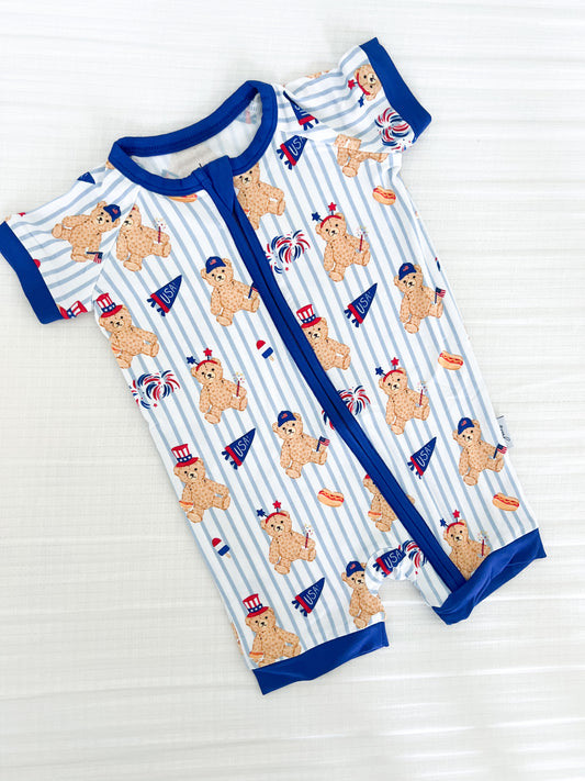 Fourth of July Bear Bamboo Shortie