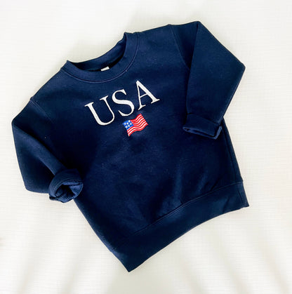 Navy USA Flag Sweatshirt