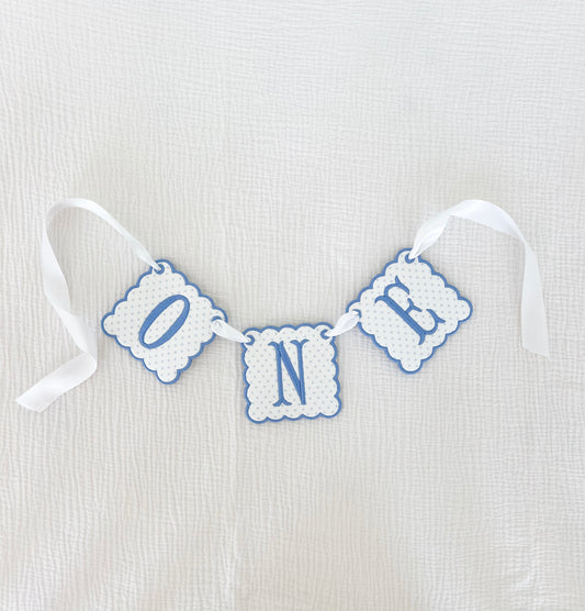 Blue Polka Dot High Chair Sign