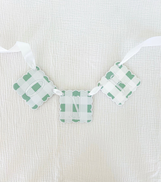 Green Gingham High Chair Sign
