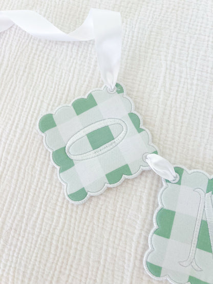 Green Gingham High Chair Sign