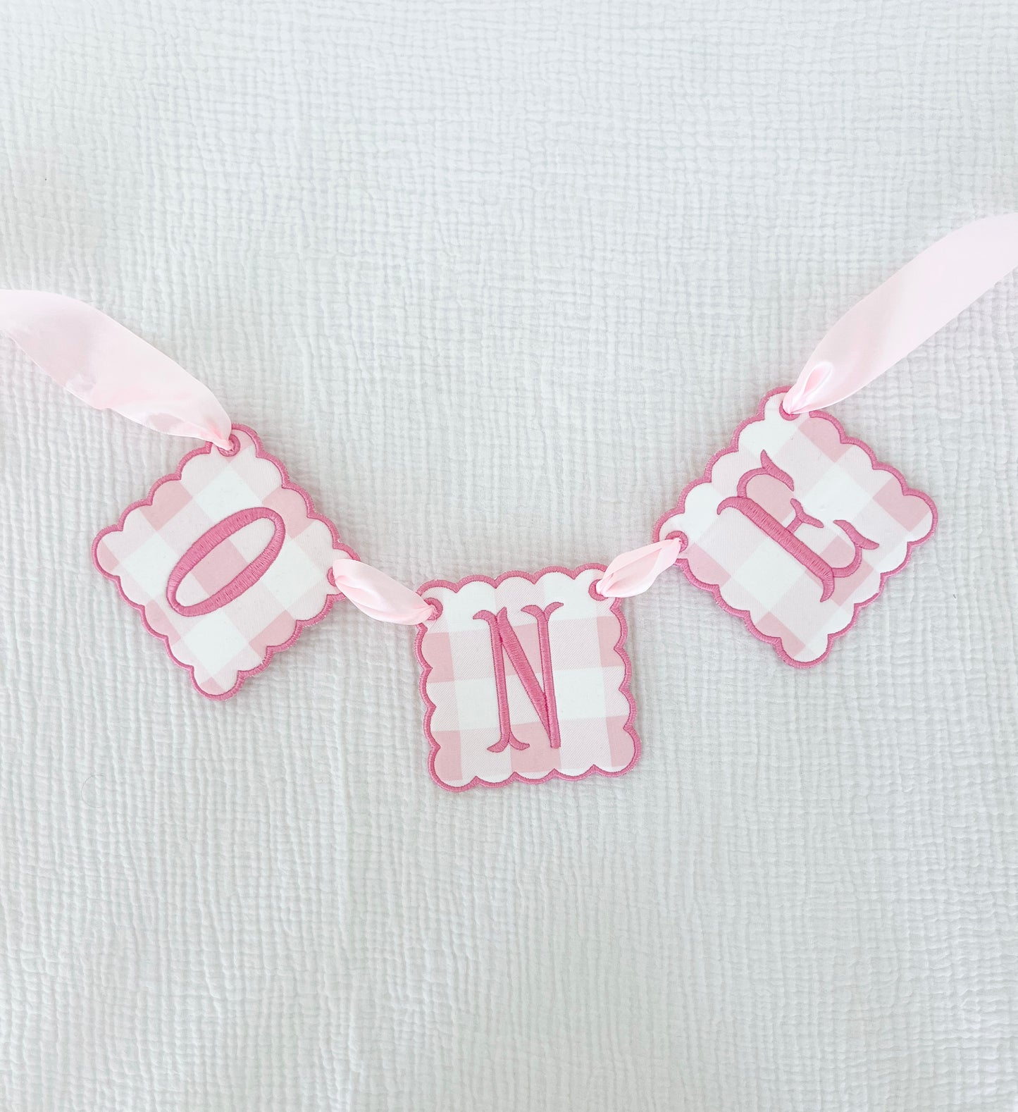 Pink Gingham High Chair Sign