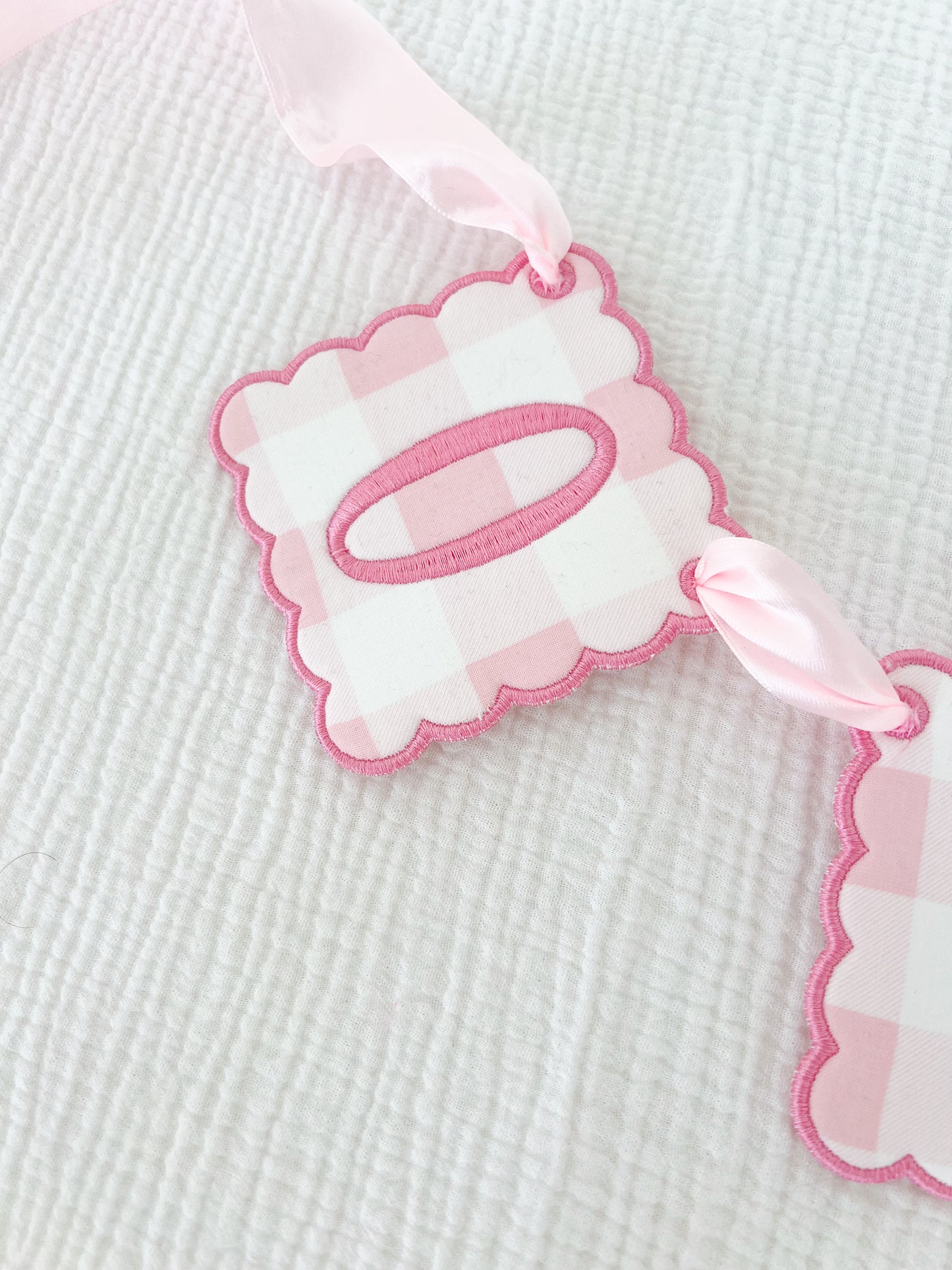 Pink Gingham High Chair Sign